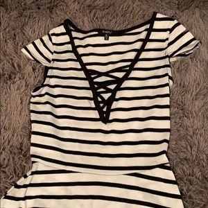 Black and white striped summer dress